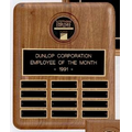 Walnut Plaque w/ CAM Employee of the Month Medallion (10 1/2"x13")